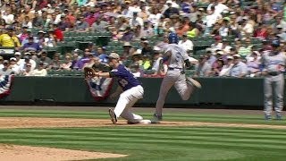 LAD@COL: Gordon singles for 100th hit of the season