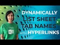 Excel Formula to List All Sheet Tab Names and include Hyperlinks