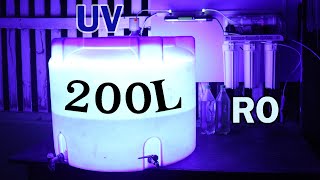 Install RO water purifier tank 200L + kill it with UV12-30W