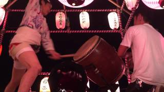 ◆助六太鼓◆水落奈津子・岩下真也　 上井草夏祭り【締太鼓】　　2015年