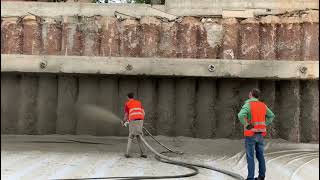 Pile wall protection with shotcrete