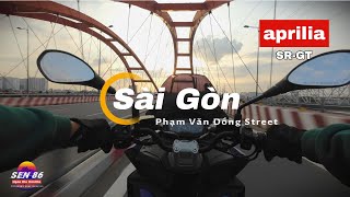 aprilia SR-GT - Sunset on Phạm Văn Đồng Street (No talking, only riding)