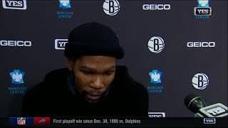 Kevin Durant after a 36-point scoring performance against the Thunder