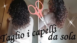 TAGLIO i capelli ricci DA SOLA  per la 1° volta !