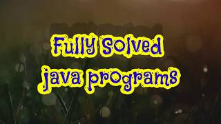 Constructors in Java - programs solved with output