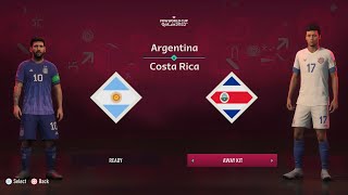 FIFA 23 | COPA MUNDIAL QATAR 2022 | ARGENTINA VS COSTA RICA | 4K 60FPS | PS5