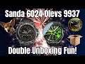 Sanda 6024 Olevs 9937 Watch Double Unboxing Fun