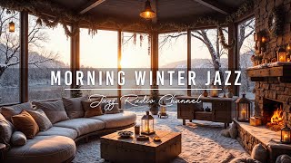 Peaceful Morning Weekend at Cozy Winter Coffee Porch Ambience with Relaxing Bossa Nova Jazz 🌥️❄️