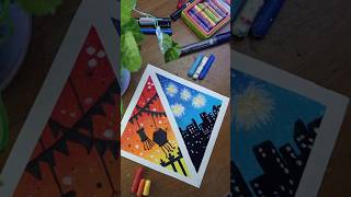 Diwali Drawing with Oil Pastel #shorts #diwali #drawing