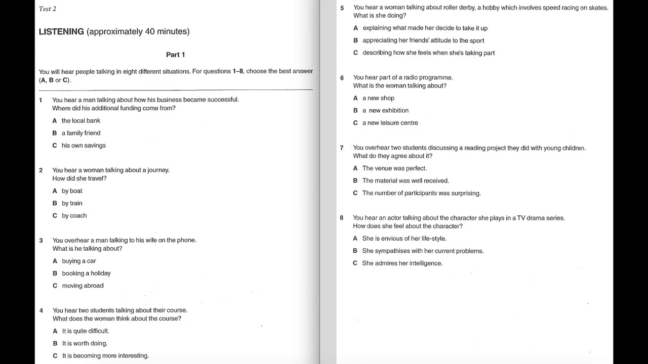 Bài Test Fce Listening Test 1 Hướng Dẫn Và Chiến Thuật Activegaliano Org