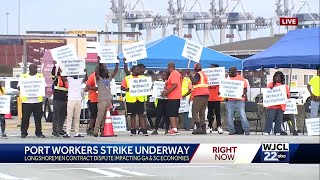 Port of Savannah workers on strike along with thousands along the East and Gulf coasts