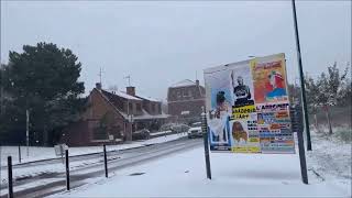 Snow fall in Lille Franceاولین برفباری زمستان امسال شهر لیل