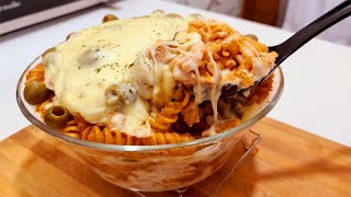 O melhor macarrão gratinado de forno com pedacinho de frango e requeijão cremoso