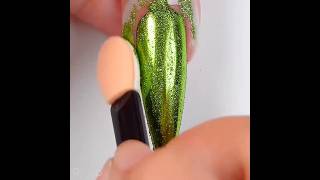 Easy Glittery nail art💚 #bhojpuri #nailart #nails #shortsviral #naildesign #shortsfeed #song #dance