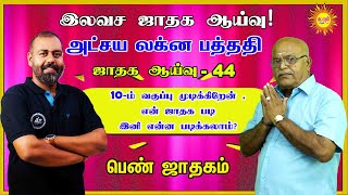 இலவச ஜாதக ஆய்வு அட்சய லக்ன பத்ததி 10ம் வகுப்பு முடிக்கிறேன் .என் ஜாதக படி இனி என்ன படிக்கலாம்?