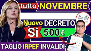 NOVEMBRE 2024 ➜ NOVITà e DATE PAGAMENTI INPS ADI ASSEGNO UNICO PENSIONI NASPI BONUS SFL INVALIDI