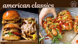 American Classics (Homemade Double Cheeseburgers & Chicken Hotdogs)