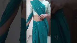 Indian Sissy Crossdresser in Blue Saree🥵🥵