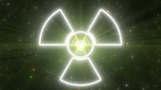 Radioactive Symbol Radiation Warning Sign Glowing Neon Lights Tunnel 4K Background VJ Video Effect