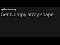 Get Numpy array shape