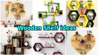 Creative wooden wall shelves | mount for wood🪵shelf | storage bedroom 🪴 living room design ideas