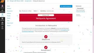 Submitting the Netiquette Agreement - Student Canvas Tutorial