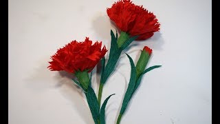 como hacer flores de papel - un clavel de papel super facil