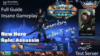 Mobile Legends | NEW BROKEN ASSASSIN BENEDETTA Full Guide \u0026 Insane Gameplay LEGENDARY UNDER 5 MINS?!