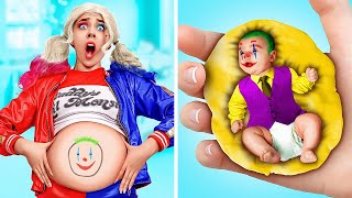 Pregnant Harley Quinn Makeover | Must-Have Pregnant Parenting Hacks with Gadgets From TikTok