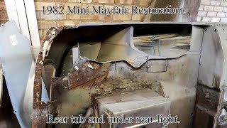 1982 Classic Mini rear wheel tub and under light repair