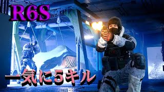 (R6S)シージで素早く1人で5キル神キルすぎた!!!!