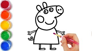 Drawing picture Peppa pig for kids with song / Сурет салу Пеппа / Bolalar uchun oson rasm chizish
