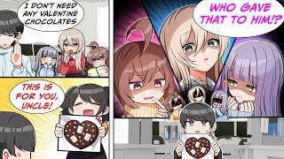 [Manga Dub] 3 girls at work said they'd give me a pity chocolate for Valentine's, but I refused...