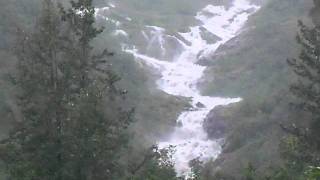 Whittier Alaska huge water fall or river with many tributaries 100_9959.MOV