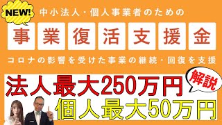 【事業復活支援金】いよいよ申請スタート！法人最大250万円、個人最大50万円、申請時の注意点などお伝えします#201 #事業復活支援金