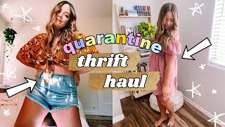 everything i've *THRIFTED* online during quarantine! (try-on haul)