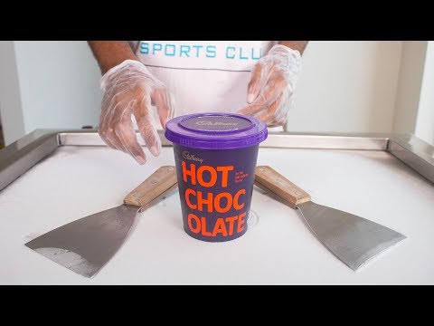 CADBURY HOT CHOCOLATE ICE CREAM ROLLS - SATISFYING ASMR CADBURY HOT CHOCOLATE ICE CREAM ROLLS - SATISFYING ASMR