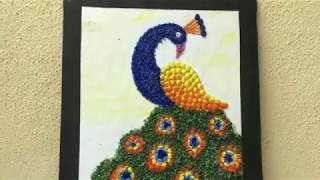 Peacock 🦃 | Peacock Art Using Rice and Dal