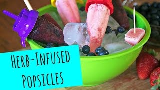 Herb-infused popsicles: Blueberry Basil Ginger and Strawberry Lavender Lemon - La Cooquette