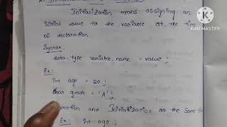 Declaration and initialization of variables in telugu || C programming language