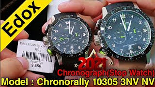 Edox Model : Chronorally 10305 3NV NV Chronograph(Stop Watch) Watches Review Khmer 2021 Rathana5555