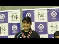 女子3000ｍ表彰式、宮川鈴佳選手 長野東 が優勝。第10回高校選抜スピードスケート競技会。