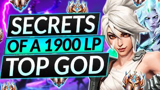 SECRETS of a RANK 1 (1900LP) RIVEN GOD - BEYOND OVERPOWERED - LoL Toplane Guide