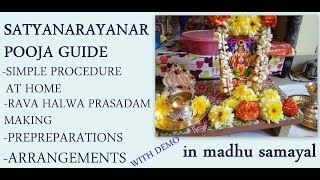 Sathyanarayana Pooja simple Detailed procedure at home with Demo/with book pdf