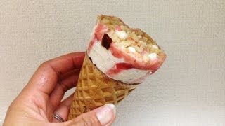 🇯🇵 Japanese ice cream 江崎グリコ☆ジャイアントコーン☆苺のチーズケーキ