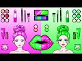 🔴 Pink VS Green Makeup And Dress Up Challenge 💗💚- Barbie Transformation Handmade