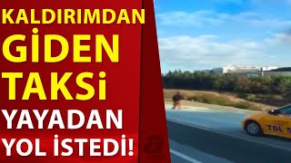 İstanbul'da 'pes' dedirten olay! Kaldırımdan giden taksici, yayaya korna çalarak yol istedi