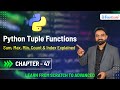 Python Tuple Functions | Sum, Max, Min, Count & Index Explained | Chapter 47