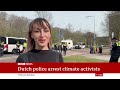 greta thunberg arrested at hague climate protest bbc news