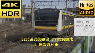 【JR東】E233系8500番台 ナハN36編成  団体ツアーで南武支線へ入線（2022/2/5）